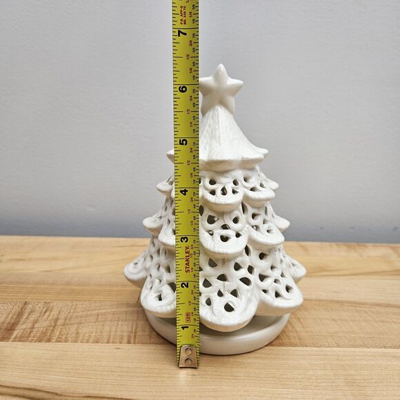 Yankee Candle White Christmas Tree Tea Light 6.5”H X 5” Luminary - Picture 11 of 13